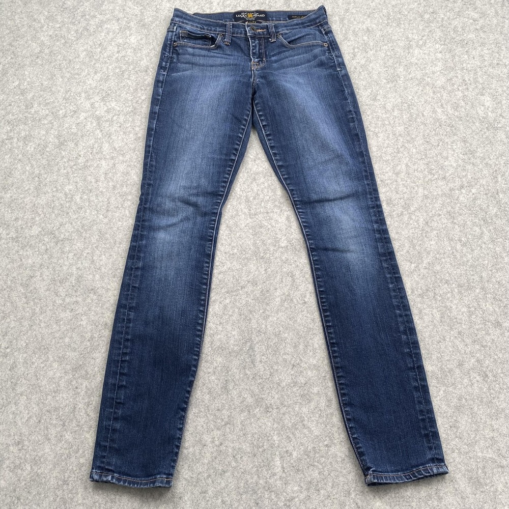 Lucky Brand Sofia Skinny Jeans Womens 4 (27x30) Blue Med Wash Stretch Denim